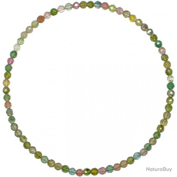 Bracelet en tourmaline multicolore - Perles facettes ultra mini