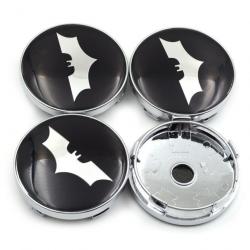 Lot de 4 Cache Moyeu Centre Roue Wheel Center Caps Batman Noir et Silver NEUF