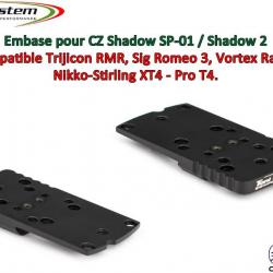 Embase TS pour CZ 75 Shadow Version B - Compatible Trijicon RMR, Vortex Razor, Holosun 407C & 507C