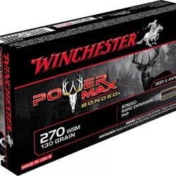 20 Munitions WINCHESTER cal 270 Win 130gr Power Max Bonded