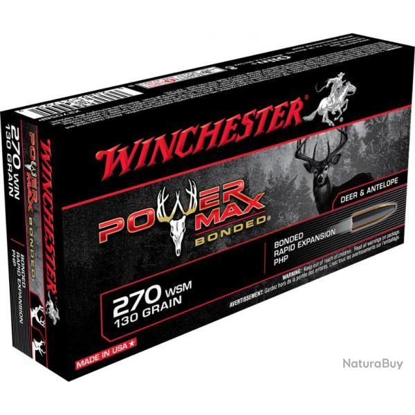 20 Munitions WINCHESTER cal 270 Win 130gr Power Max Bonded