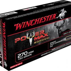 20 Munitions WINCHESTER CAL 270 WSM 130gr Power Max Bonded