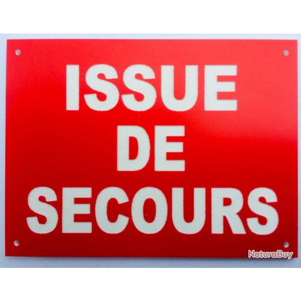 Panneau "ISSUE DE SECOURS" format 300 x 400 mm fond ROUGE