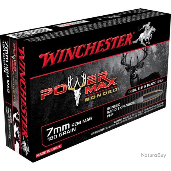 20 Munitions WINCHESTER cal 7mm Rem Mag 150gr Power Max Bonded