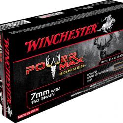 20 Munitions WINCHESTER cal 7mm WSM 150gr Power Max Bonded