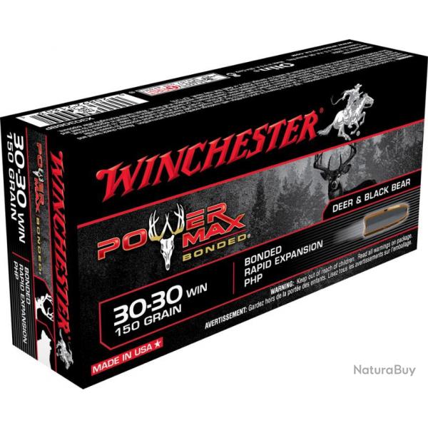 20 Munitions WINCHESTER cal 30-30 Win 150gr Power Max Bonded