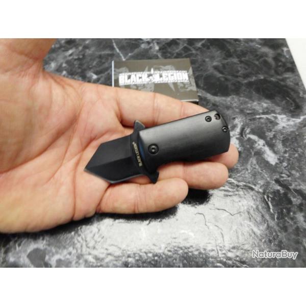 Couteau Black Legion Mini Covert A/O Lame Tanto Acier Inox Manche Aluminium BV132 Couteau Backup