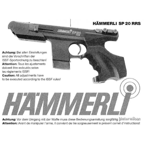 Manuel pour pistolet HAMMERLI SP20