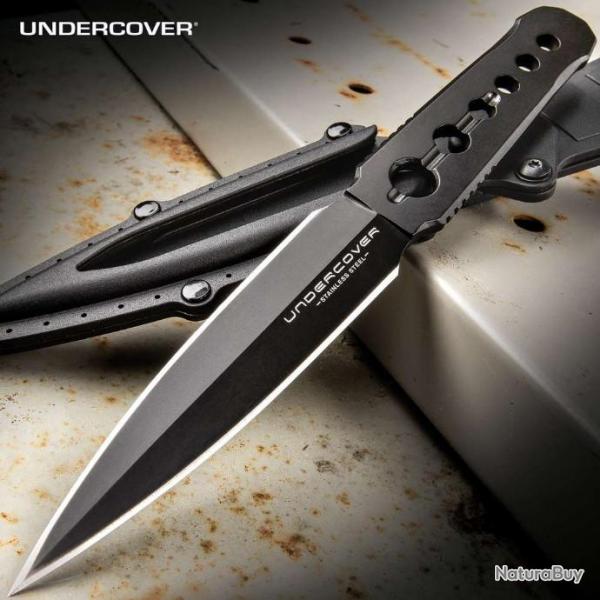 Couteau de Botte Poignard United Cutlery Undercover CIA Stinger Lame Acier 3Cr13 Etui Zytel UC3344