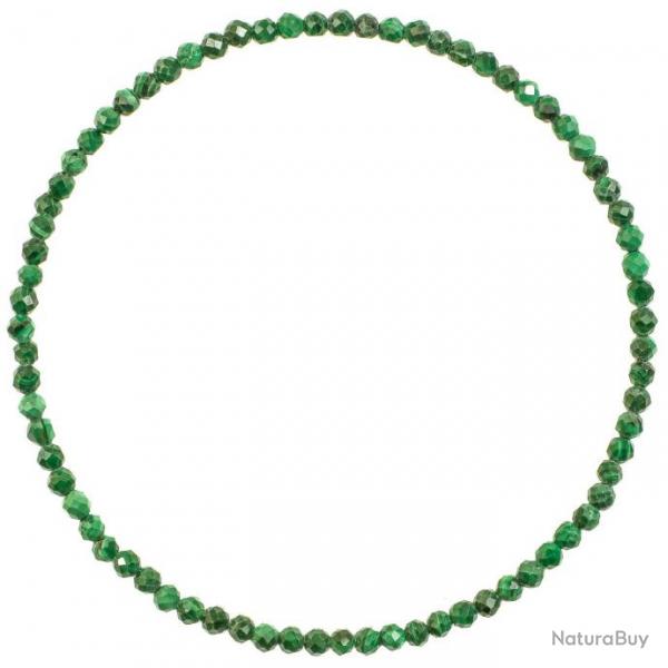 Bracelet en malachite - Perles facetes ultra mini
