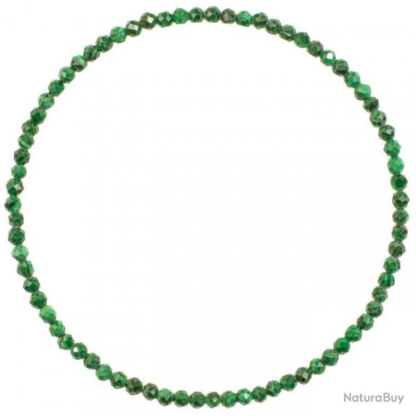 Bracelet en malachite - Perles facettes ultra mini