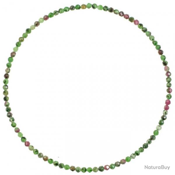 Bracelet en rubis zosite - Perles facetes ultra mini