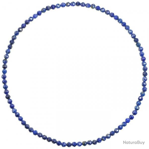 Bracelet en lapis lazuli - Perles facettes ultra mini