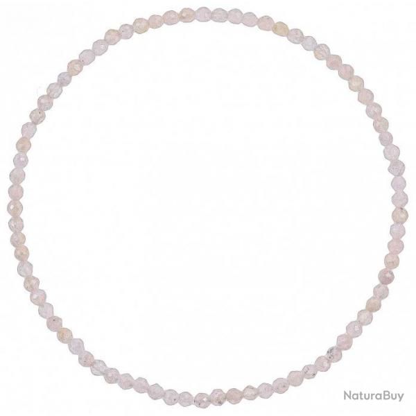 Bracelet en quartz rose - Perles facetes ultra mini