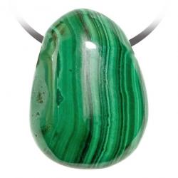 Pendentif goutte pierre percée en malachite