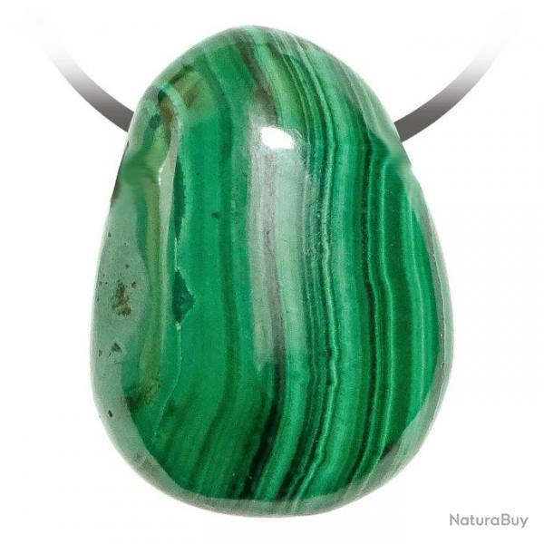 Pendentif goutte pierre perce en malachite