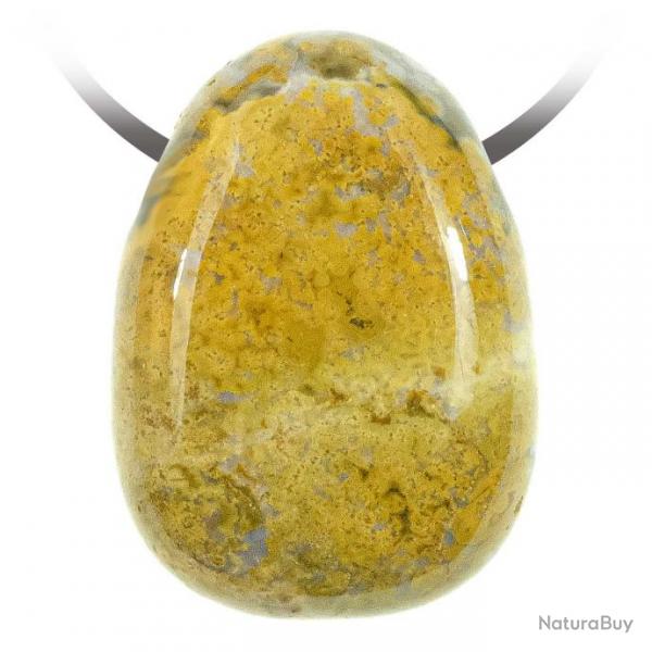 Pendentif goutte pierre perce en jaspe ocan