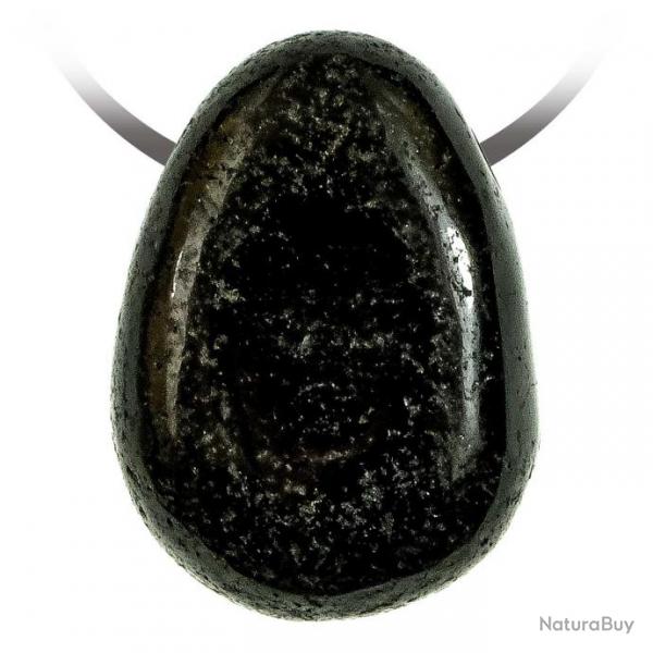 Pendentif goutte pierre perce en tourmaline noire