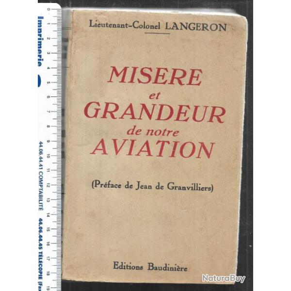 misre et grandeur de notre aviation par le lieutenant-colonel langeron.