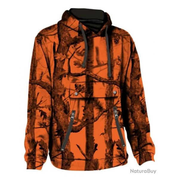 Sweat capuche GhostCamo Blaze orange PERCUSSION