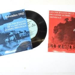 Lot x 2 disque vinyle 45T Les tournants de la Deuxième Guerre Mondiale, Juin 1940 et Novembre 1942