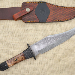 COUTEAU BOWIE DAMAS 25 CM 256 COUCHES  MANCHE OS 2