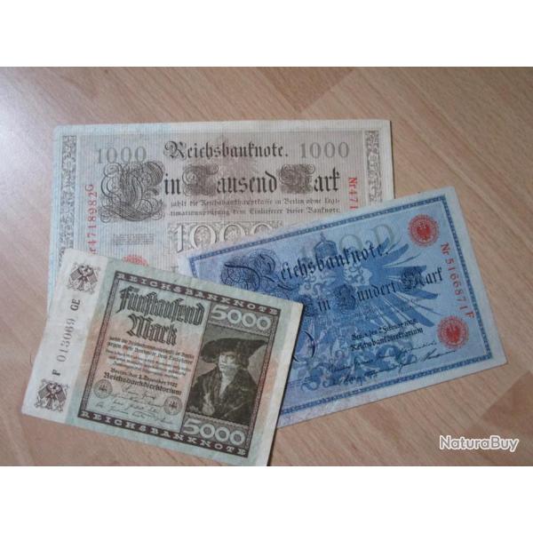 Billets de banque Allemagne (lot/3)