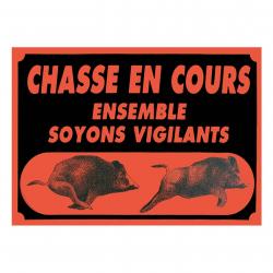 Panneau chasse en cours orange 60x40cm