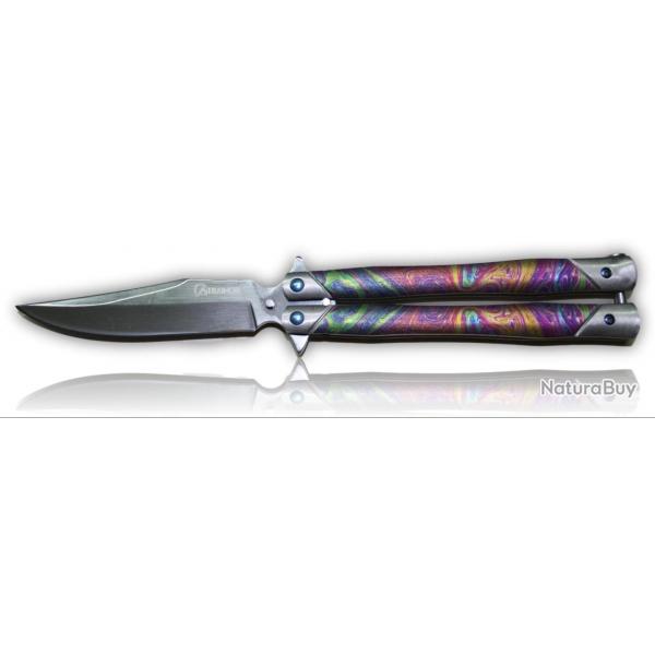COUTEAU PAPILLON ALBAINOX COLORFULL LAME 10CM 02149