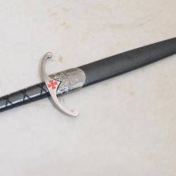 Dague Templière avec fourreau décoré de 39 cm