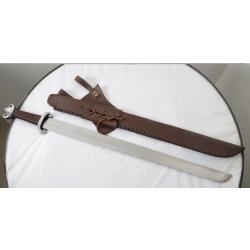 Epée de Frappe de combat Viking forgée avec fourreau cuir