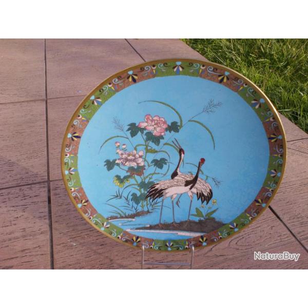 ASSIETTE  EN MAUX  CLOISONNE JAPON  XIX