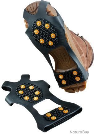 Crampons Anti Glisse Dérapants Cloutée Chaussure d'Hiver Randonnée Chasse  Montagne Glace - Accessoires bottes et chaussures (10786695)