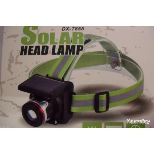 Lampe Frontale Rechargeable SOLAIRE & Secteur 230V CREE 10W 160 Lumens Zoom