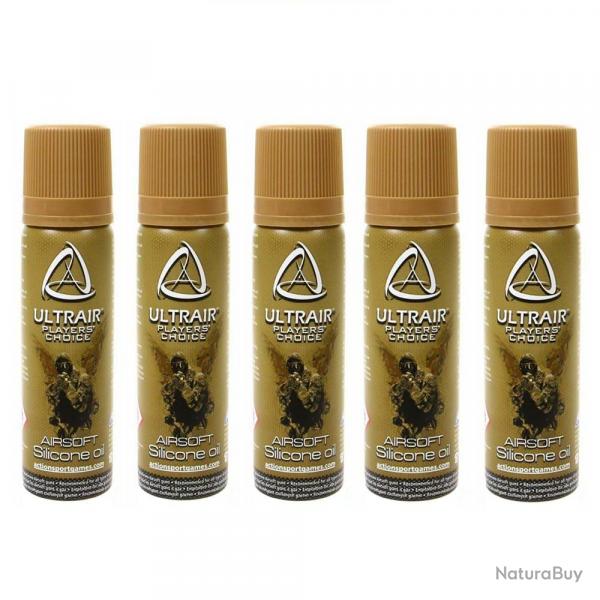 Pack Lot de 5 Huiles de silicone en spray lubrifiant pour rplique Airsoft et Pistolet  bille