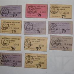 anciens tickets de rationnement ww 2 sous occupation allemande