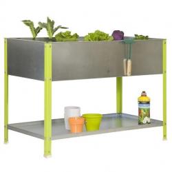 Simon Rack - Jardinière galva/vert 100L avec étagère - UrbanGarden Top 850*900*400 Galva SIMONRACK