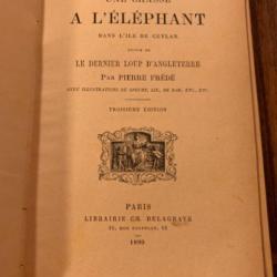 Livre ancien (1890) CHASSE A L ÉLÉPHANT à CEYLAN et DERNIER LOUP D'ANGLETERRE Pierre FREDE