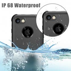 RedPepper Coque Etanche Anti Choc pour iPhone, Couleur: Noir, Smartphone: iPhone 7+/8+