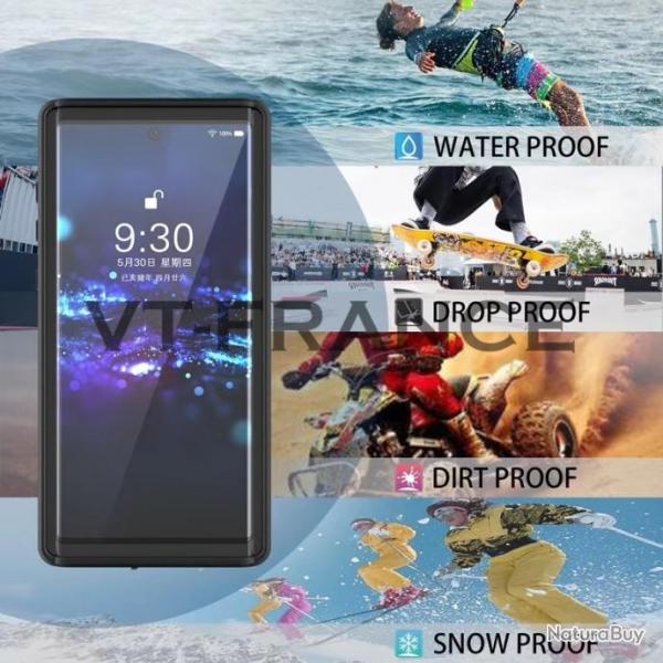 Coque Etanche Anti Choc Redpepper pour Samsung Galaxy, Couleur: Noir, Smartphone: Galaxy Note 10 N9