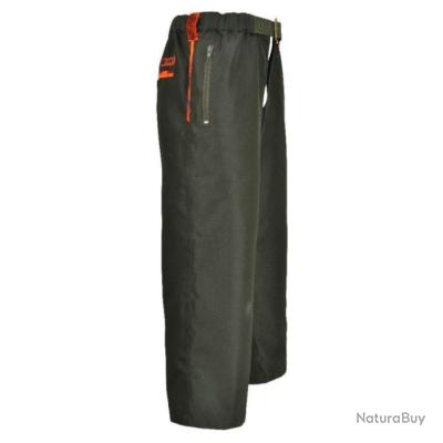 Cuissard De Chasse Enfant Percussion Renfort 8-10 Ans - Imperméable PVC, Coutures étanches, Poche Zippée - Couleur Kaki