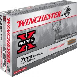 Munitions Balles WINCHESTER 7mm Rem Mag. Power Point 150 grs par 20