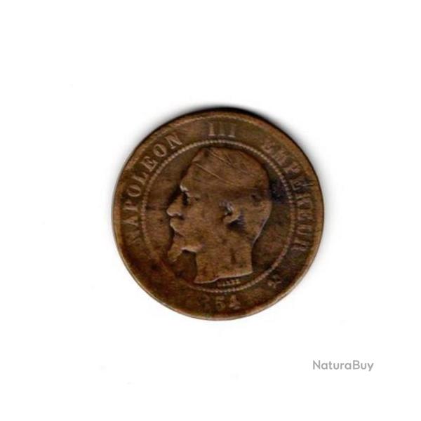 Pice de Monnaie  France  10 centimes NAPOLEON III 1854 ROUEN