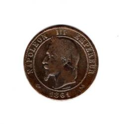 Pièce de Monnaie  France  10 centimes NAPOLE0N III 1861 BORDEAUX