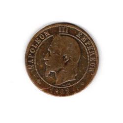Pièce de Monnaie  France  10 centimes NAPOLEON III 1862 STRASBOURG