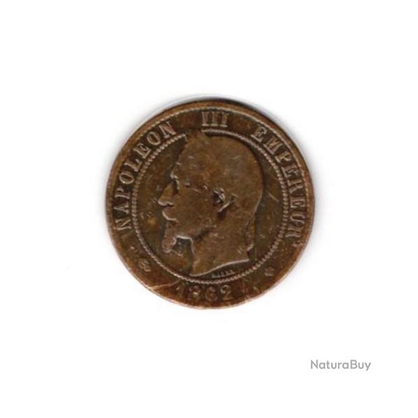Pice de Monnaie  France  10 centimes NAPOLEON III 1862 STRASBOURG