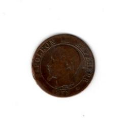 PIECE DE MONNAIE FRANCE  CINQ CENTIMES NAPOLEON III 1853 STRASBOURG