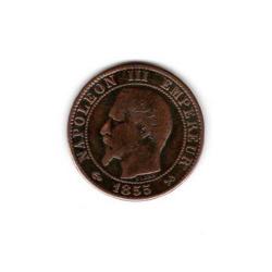 PIECE DE MONNAIE FRANCE  CINQ CENTIMES NAPOLEON III 1855 ROUEN Ancre