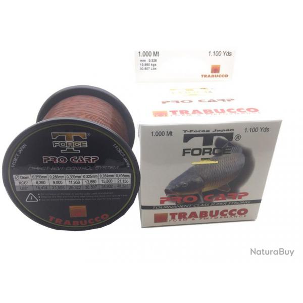 Nylon carpe t-force Pro carpe 1000m Trabucco 0.255mm / 8.36kg