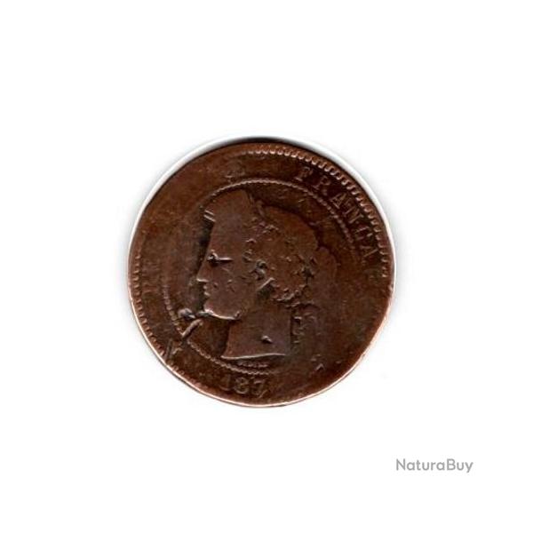 PIECE DE MONNAIE FRANCE  10 CENTIMES CERES 1876 PARIS